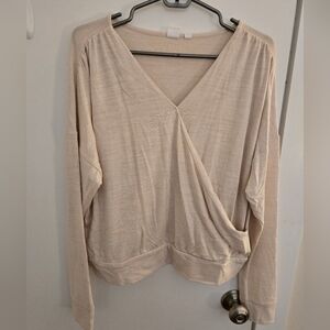 GAP Cream V-Neck Women's Blouse